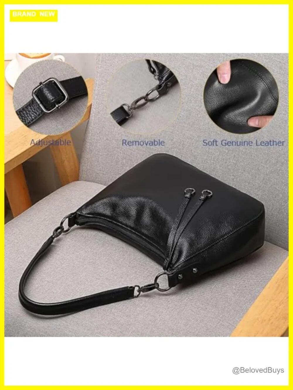 Genuine Leather Hobo Crossbody Bag Large Tote Shoulder Satchel